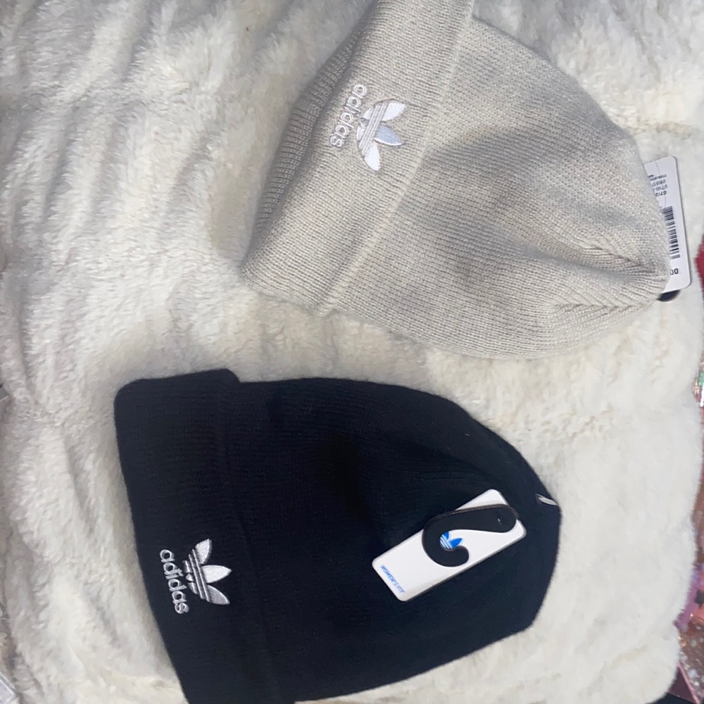 Adidas black n beige beanies
